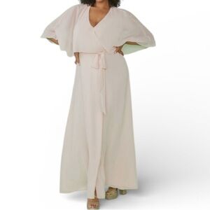 ModCloth Wrapped in Rapture light blush maxi dress